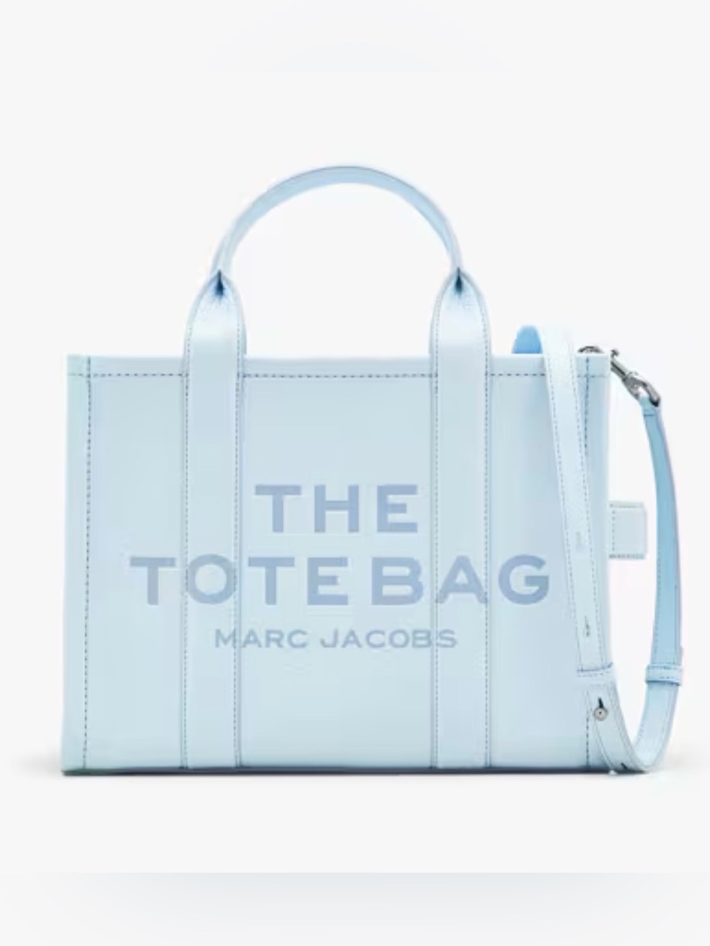 NWT Marc Jacobs The Medium Leather Tote Bag Cloud Blue